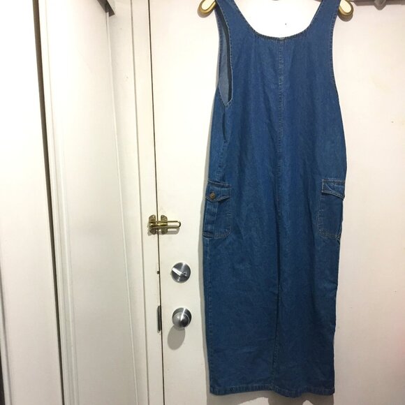 VINTAGE PREMIER INTERNATIONAL MAXI DENIM DRESSES SIZE L - Picture 2 of 10